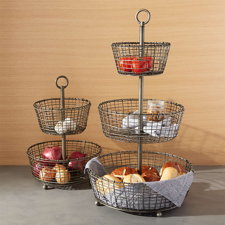 Marble Tiered Fruit Basket, Fruit Holder